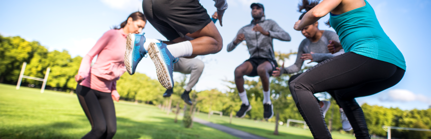 Group squat jump - plyometrics